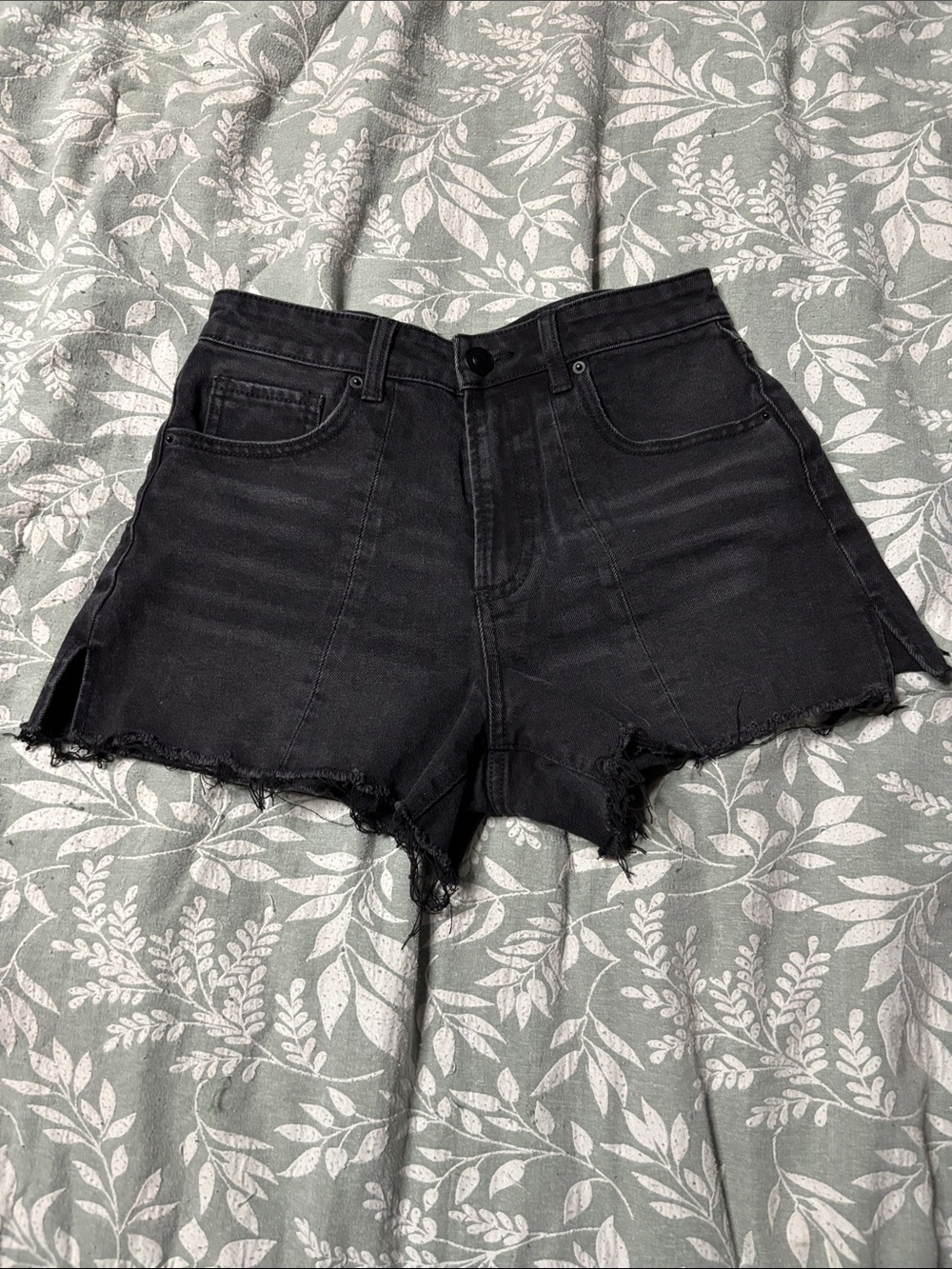 No Boundaries Black Frayed High-Rise Denim Shorts